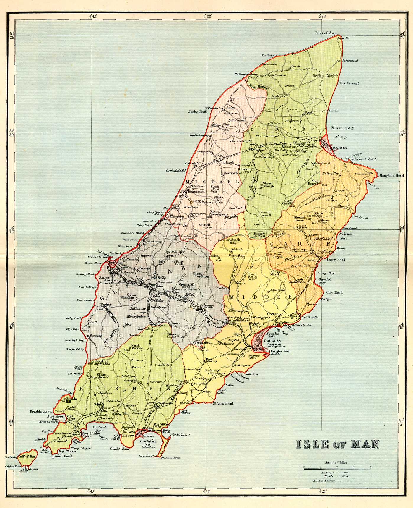 physical map fo isle of man